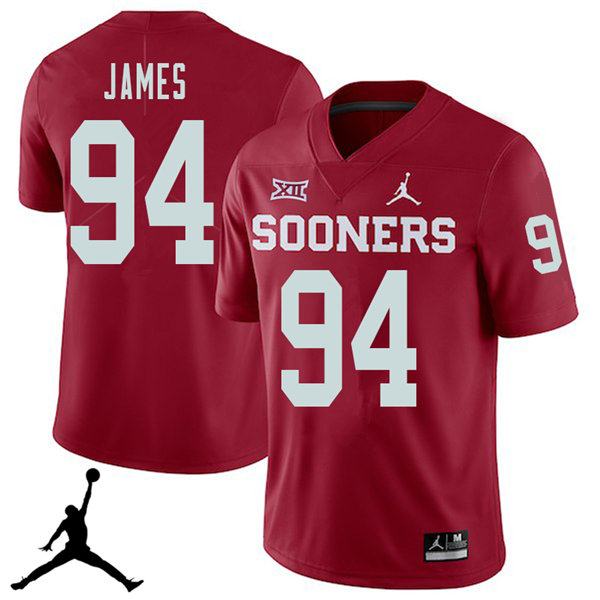 Jordan Brand Men #94 Troy James Oklahoma Sooners 2018 College Football Jerseys Sale-Crimson - Click Image to Close